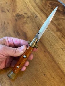 9” Swivel Bolster Stiletto Beautiful Wood & Brass