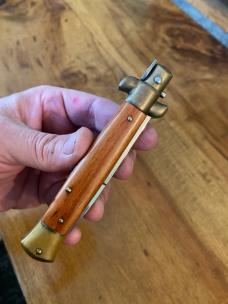 9” Swivel Bolster Stiletto Beautiful Wood & Brass