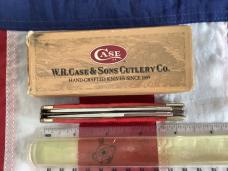 Case xx 1996 Transition Trapper Knife (Mdl# R6254 SS) Bright Red Bone Handles + 2;Shields -NOS