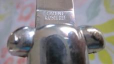 Vintage 21cm Italian Etched OTF DA metal button automatic