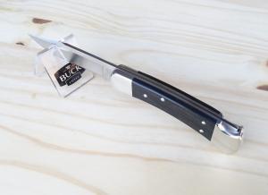 Buck 110 Folding Hunter Knife - Nickel Silver Ebony 420HC Clip Point Blade - New