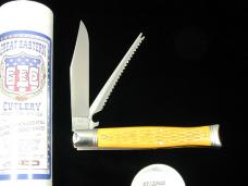 Great Eastern Cutlery GEC Fish School Jigged Yellow Micarta Fish Tail Mako Knife NIT USA 631226SS