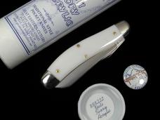 Great Eastern Cutlery GEC Yeti Ivory Acrylic Bayou Trapper Knife 1 of 488 NIT Made in USA 888222