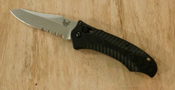 Benchmade Rift Knife Black G-10 (3.67" Satin Serr) 9555S - Discontinued