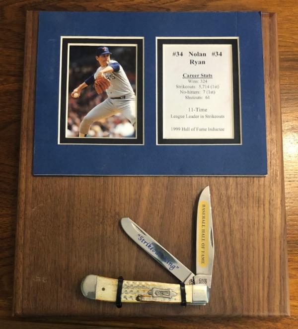 Nolan Ryan Plaque And Case Knife