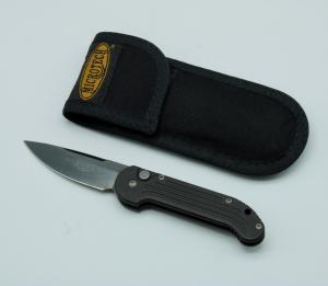 Vintage Microtech UDT 122021 14-4CrMo Auto Black Handle Serial 4814 With Sheath 