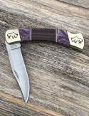 BUCK 110 ** BRIAN YELLOWHORSE CUSTOM DESERT IRONWOOD PURPLE SPINY OYSTER BUFFALO ENGRAVED