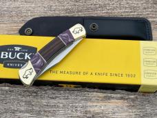 BUCK 110 ** BRIAN YELLOWHORSE CUSTOM DESERT IRONWOOD PURPLE SPINY OYSTER BUFFALO ENGRAVED