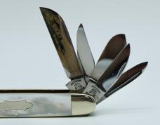 1989 Frank Buster Fight'n Rooster 10 Blade MOP Rocky Mountain Blade Collectors 10th Ann. Knife