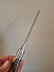 5 1/2 " Big Custom Made Bird's Head Bolster Knife, Very Nice Stag handle 