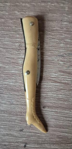 3quot Vintage Argyle Cutlery Lady Leg knife Nice French Ivory Scales