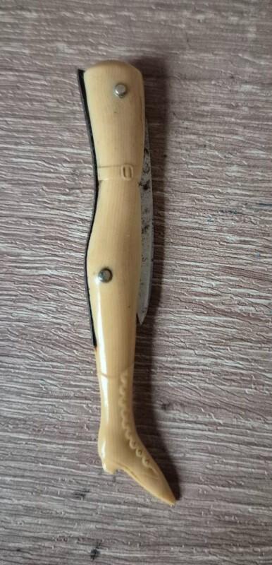 3" Vintage Argyle Cutlery Lady Leg knife, Nice French Ivory Scales