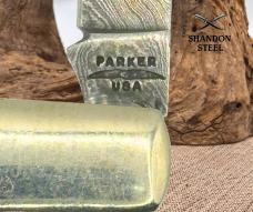 PARKER EDWARDS RARE VINTAGE STAG DAMASCUS BARLOW SINGLE BLADE KNIFE USA (149)