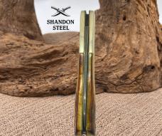 PARKER EDWARDS RARE VINTAGE STAG DAMASCUS BARLOW SINGLE BLADE KNIFE USA (149)