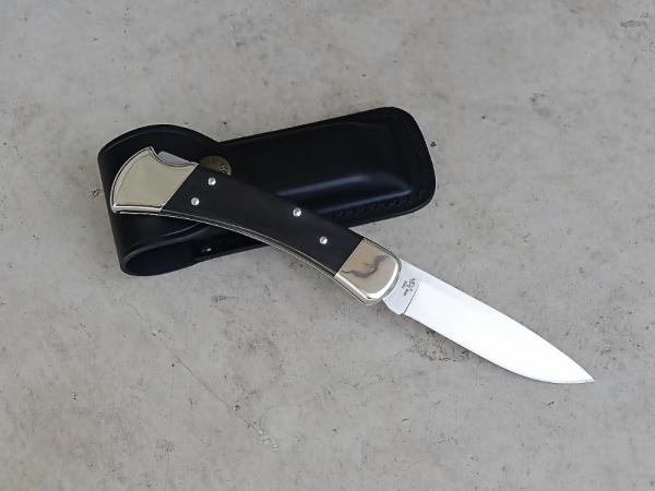 Buck 110 Folding Hunter Knife - Nickel Silver Ebony S30V Drop Point Blade - NEW
