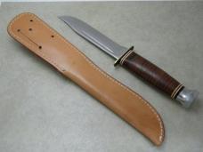 Kabar 1207 USA Stacked Leather Fixed Blade Sheath Knife
