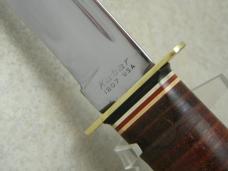 Kabar 1207 USA Stacked Leather Fixed Blade Sheath Knife