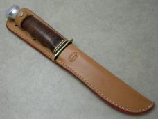 Kabar 1207 USA Stacked Leather Fixed Blade Sheath Knife