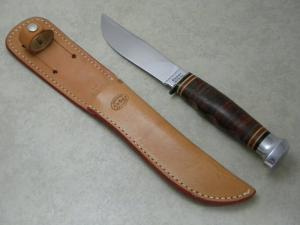 Kabar 1205 USA Stacked Leather Fixed Blade Sheath Knife