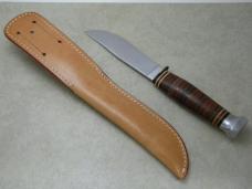 Kabar 1205 USA Stacked Leather Fixed Blade Sheath Knife