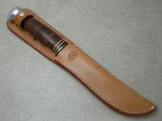 Kabar 1205 USA Stacked Leather Fixed Blade Sheath Knife