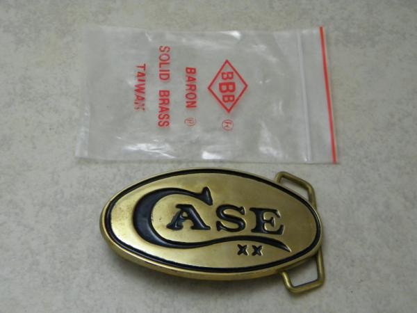 W.R. Case and Sons Solid Brass 1978 Baron Belt Buckle Taiwan in Original Bag