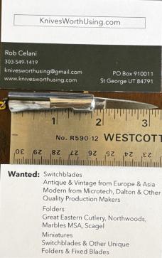 Rare Miniature Keychain Vendetta Corsa Switchblade Knife From Italy, Nice Horn, Unused