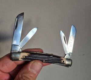  3 38quot Queen Steel 33 USA Congress Knife Imitation Winterbottom Bone Q76