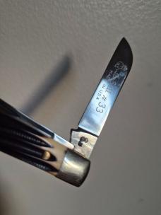 3 3/8" Queen Steel #33 USA Congress Knife, Imitation Winterbottom Bone, Q76