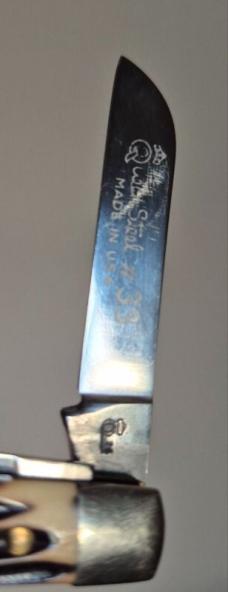 3 3/8" Queen Steel #33 USA Congress Knife, Imitation Winterbottom Bone, Q76
