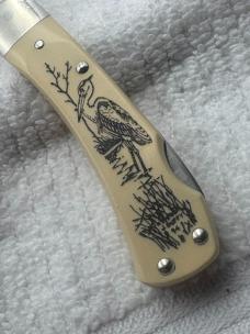 Schrade Scrimshaw  USA 1994 Ltd Ed #1232 / 1500 Great American Outdoor Series