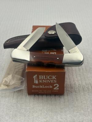 Buck USA 1991 BuckLock 2 Model 535 2 Blade Double Lock Pocket Knife