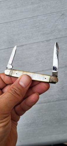 3" Old BAUER 2-Blade Pocket Knife, Made in Germany , Pearl Scales