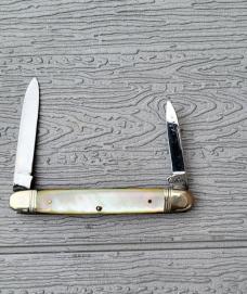 3" Old BAUER 2-Blade Pocket Knife, Made in Germany , Pearl Scales