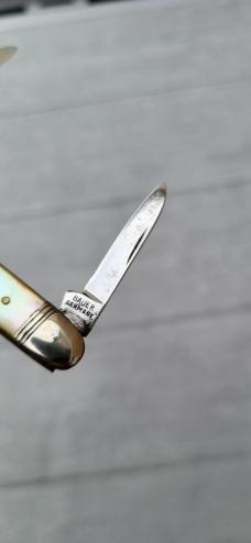 3" Old BAUER 2-Blade Pocket Knife, Made in Germany , Pearl Scales