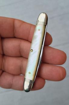 3" Old BAUER 2-Blade Pocket Knife, Made in Germany , Pearl Scales