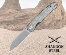 QSP Knife Otter Linerlock Denim Micarta Folding 14C28N Steel Pocket Knife 140F1