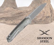 QSP Knife Otter Linerlock Denim Micarta Folding 14C28N Steel Pocket Knife 140F1