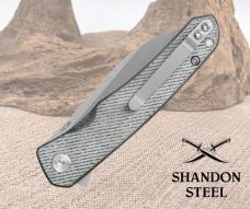 QSP Knife Otter Linerlock Denim Micarta Folding 14C28N Steel Pocket Knife 140F1