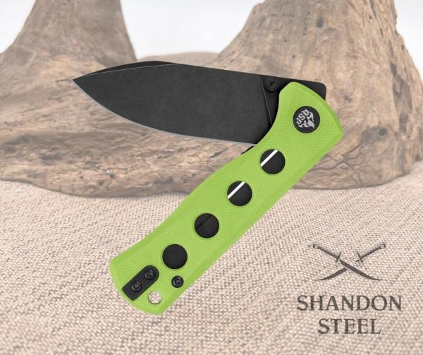 QSP Knife Canary Linerlock Neon Green G10 Folding Black 14C28N Knife 150C2 QSP Knife Canary Linerlock Neon Green G10 Folding Black 14C28N Knife 150C2