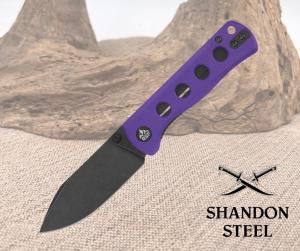QSP Knife Canary Linerlock Purple G10 Folding Black 14C28N Pocket Knife 150D2