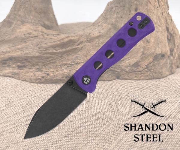 QSP Knife Canary Linerlock Purple G10 Folding Black 14C28N Pocket Knife 150D2 QSP Knife Canary Linerlock Purple G10 Folding Black 14C28N Pocket Knife 150D2