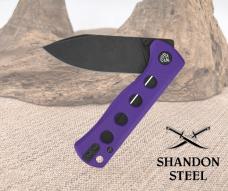 QSP Knife Canary Linerlock Purple G10 Folding Black 14C28N Pocket Knife 150D2