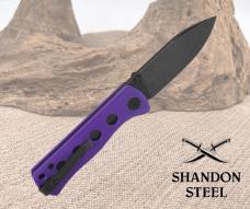 QSP Knife Canary Linerlock Purple G10 Folding Black 14C28N Pocket Knife 150D2