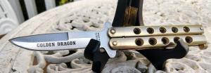 Golden Dragon Taylor Seto Small Butterfly Knife - VERY GOOD