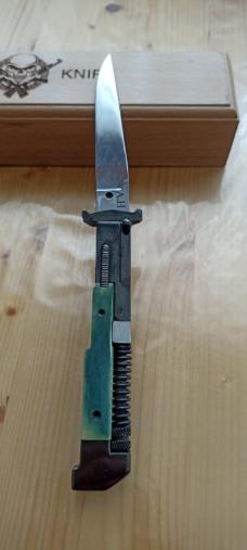 AK-47 switchblade bayonet Style with camel bone handles only 25 pieces build