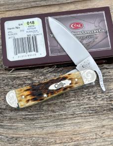 CASE XX ** SFO 2013 ANTIQUE BONE SCROLLED & NUMBERED DROP POINT RUSSLOCK