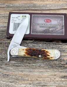 CASE XX ** SFO 2013 ANTIQUE BONE SCROLLED & NUMBERED DROP POINT RUSSLOCK