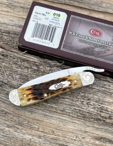 CASE XX ** SFO 2013 ANTIQUE BONE SCROLLED & NUMBERED DROP POINT RUSSLOCK