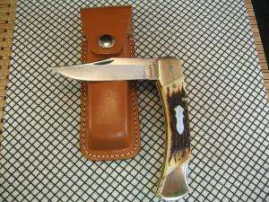 SCHRADE UNCLE HENRY LB8 PAPA BEAR VINTAGE U.S.A. UNUSED/NOT CARRIED LOW SERIAL #76013 LOCKBACK KNIFE